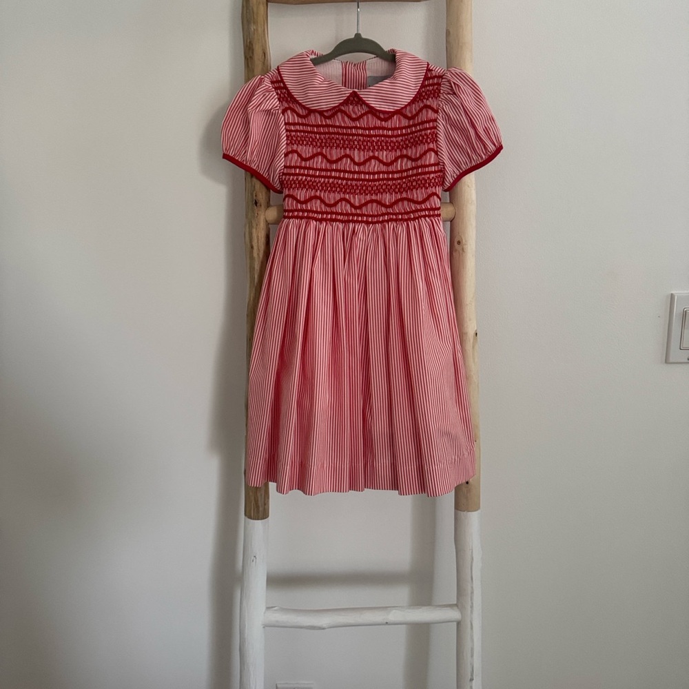 Lallie Alexis Red and White Striped Smocked Dress - Picture 5 of 11